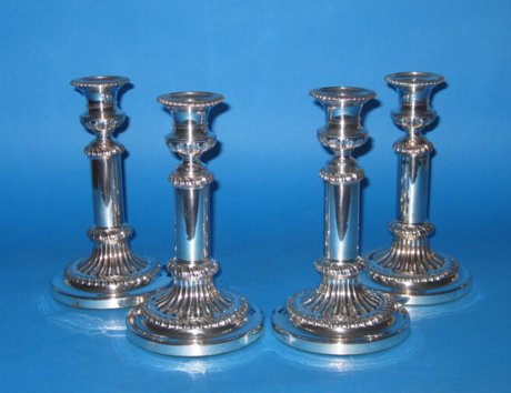 Set of Four Telescopic Candlesticks, circa 1810-15. - Click to enlarge and for full details.