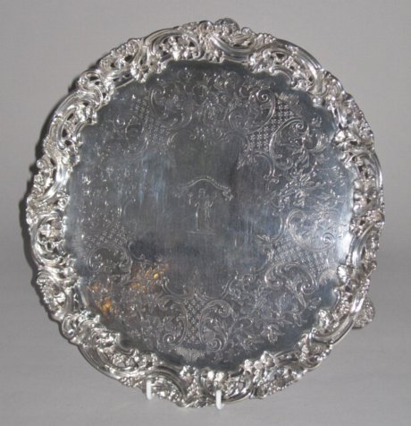 A 19th Century Silver Salver. Robert Hennell, London 1846. - Click to enlarge and for full details.