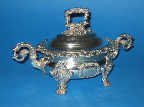 Old Sheffield Plate Silver Sauce Tureen, circa 1825. - Click to enlarge and for full details.
