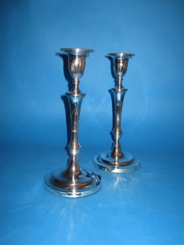 A Pair of George III Candlesticks, circa 1790. - Click to enlarge and for full details.
