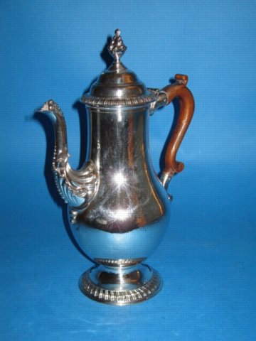 A George III Coffee Pot, by Henry Tudor & Co., circa 1765. - Click to enlarge and for full details.