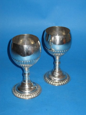 A pair of George III Wine Goblets by Henry Tudor & Co., circa 1760.  - Click to enlarge and for full details.