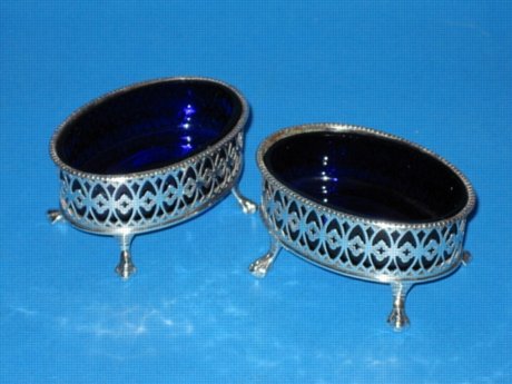 A Pair of George III Salt Cellars, circa 1790. - Click to enlarge and for full details.