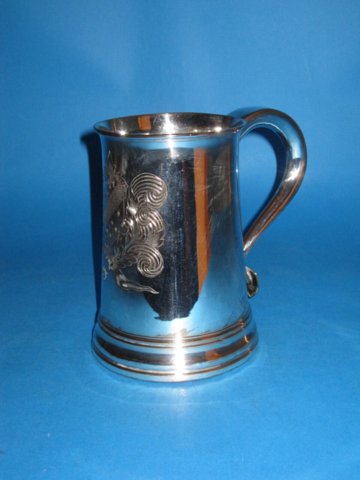 A George III Old Sheffield Plate Silver Tankard, circa 1770. - Click to enlarge and for full details.