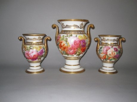 Garniture SPODE Vases, circa 1815. - Click to enlarge and for full details.