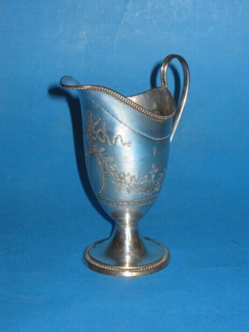 George III Old Sheffield Plate Silver Cream Jug, Circa 1785 - Click to enlarge and for full details.