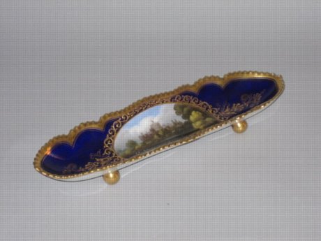 A Fine Regency Porcelain FLIGHT BARR & BARR Worcester Pen Tray, Circa 1813-19 - Click to enlarge and for full details.