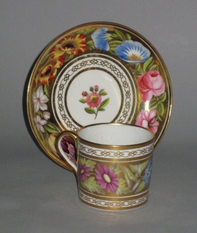 COALPORT Coffee Can & Saucer. Circa 1815. - Click to enlarge and for full details.