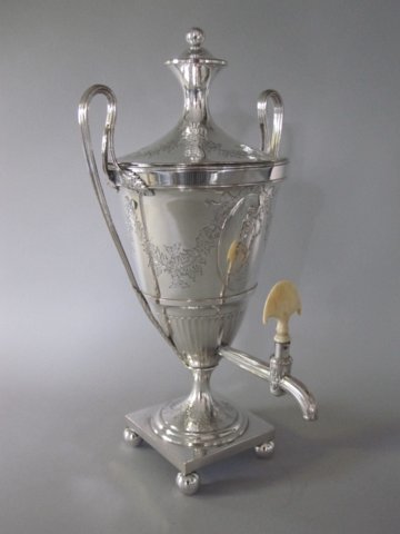 George III Old Sheffield Plate Silver Coffee Urn. Circa 1775. - Click to enlarge and for full details.