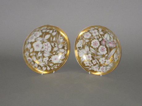 PAIR DERBY PORCELAIN SAUCER DISHES, CIRCA 1815. - Click to enlarge and for full details.