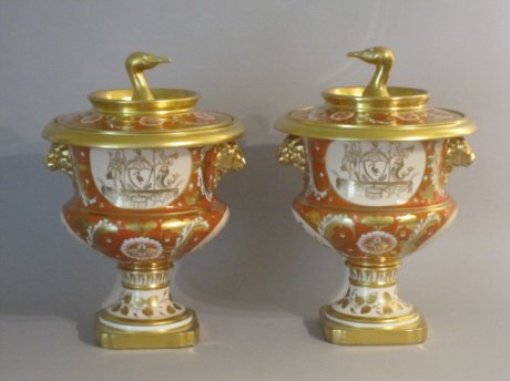 Rare Pair Herculaneum Porcelain Fruit Coolers from the Liverpool Service - Click to enlarge and for full details.