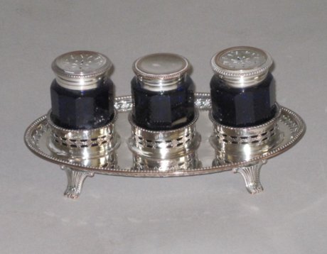 OLD SHEFFIELD PLATE SILVER INK STAND, CIRCA 1780. - Click to enlarge and for full details.