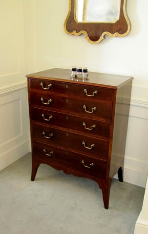 GEORGE III HAREWOOD SECRETAIRE CHEST, CIRCA 1785 - Click to enlarge and for full details.