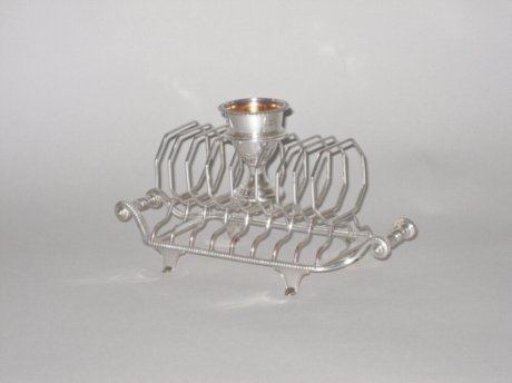 OLD SHEFFIELD PLATE SILVER TOAST RACK, CIRCA 1790. - Click to enlarge and for full details.