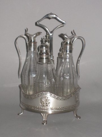 OLD SHEFFIELD PLATE SILVER CRUET, CIRCA 1790. - Click to enlarge and for full details.