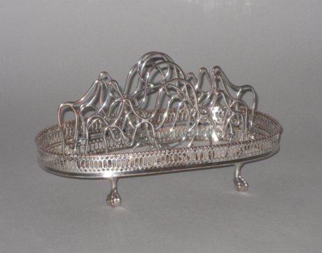 OLD SHEFFIELD PLATE SILVER TOAST RACK, CIRCA 1785. - Click to enlarge and for full details.