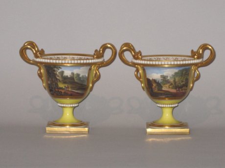 PAIR FLIGHT BARR & BARR WORCESTER VASES, CIRCA 1820 - Click to enlarge and for full details.