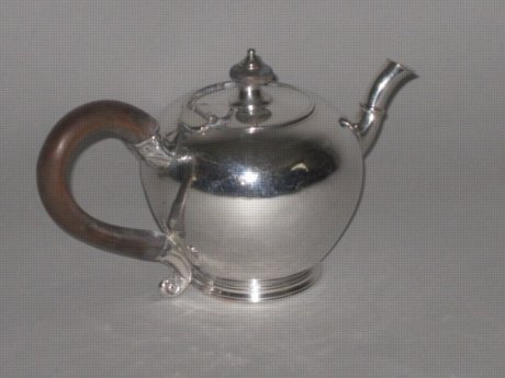 RARE OLD SHEFFIELD PLATE SILVER BULLET TEAPOT. CIRCA 1785 - Click to enlarge and for full details.