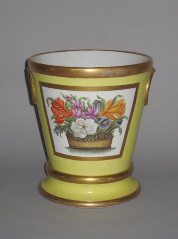 REGENCY COALPORT PORCELAIN CACHEPOT & STAND. CIRCA 1820 - Click to enlarge and for full details.