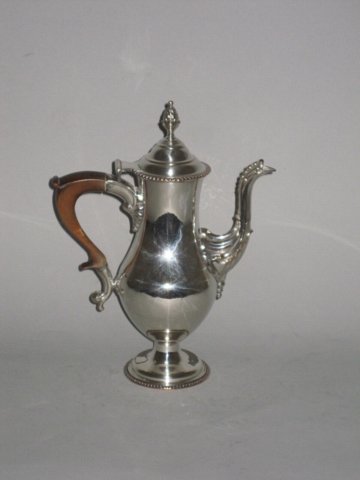 RARE SMALL OLD SHEFFIELD PLATE SILVER COFFEE POT. CIRCA 1770 - Click to enlarge and for full details.
