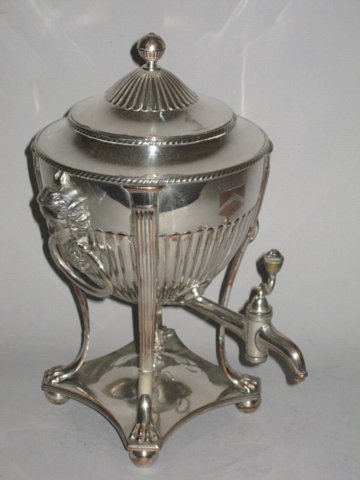 OLD SHEFFIELD PLATE SILVER TEA URN. CIRCA 1800 - Click to enlarge and for full details.