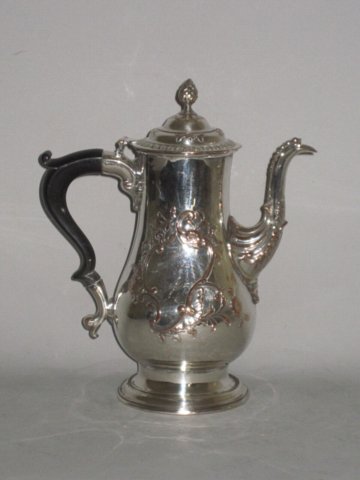 OLD SHEFFIELD PLATE SILVER COFFEE POT. CIRCA 165 BY RICHARD MORTON - Click to enlarge and for full details.