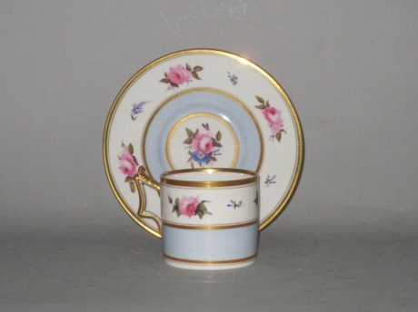 FLIGHT BARR & BARR WORCESTER CAN & SAUCER. CIRCA 1810. - Click to enlarge and for full details.