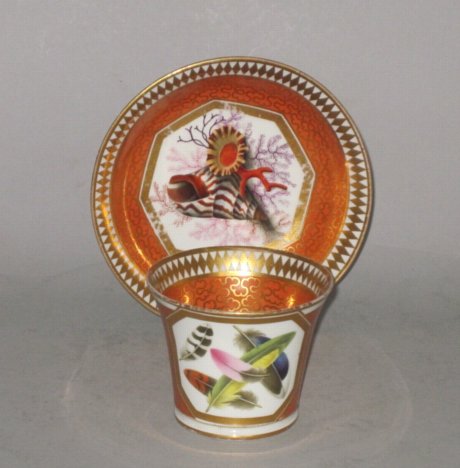 CHAMBERLAINS WORCESTER CABINET CUP & SAUCER. CIRCA 1810 - Click to enlarge and for full details.