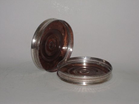 PAIR OLD SHEFFIELD PLATE MAGNUM COASTERS. CIRCA 1790 - Click to enlarge and for full details.