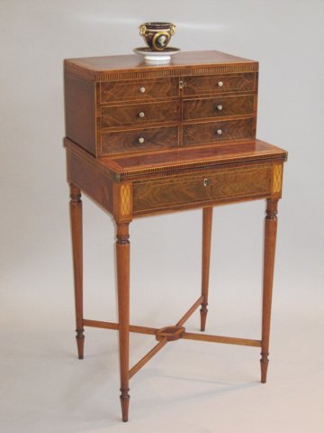 SHERATON PERIOD ROSEWOOD & INLAID BONHEUR DU JOUR. - Click to enlarge and for full details.