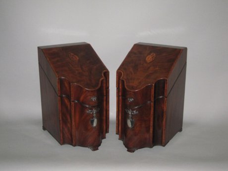 FINE PAIR OF MAHOGANY KNIFE BOXES, CIRCA 1790 - Click to enlarge and for full details.