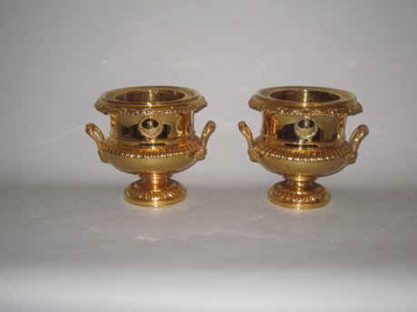 Pair Copper Gilt Wine Coolers, circa 1825 - Click to enlarge and for full details.