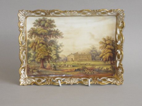 WORCESTER PORCELAIN TRAY. POSSIBLY GRAINGERS. CIRCA 1830 - Click to enlarge and for full details.