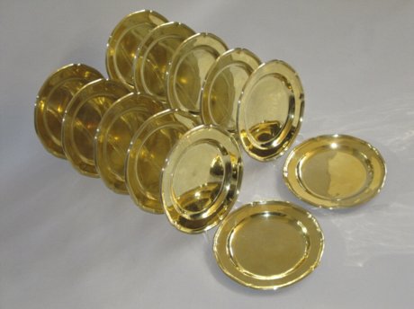 SET OF TWELVE SILVERGILT DINNER PLATES. WAKELIN & TAYLOR 1787. - Click to enlarge and for full details.