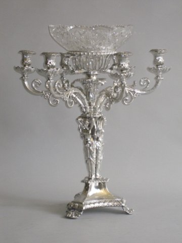 OLD SHEFFIELD PLATE SILVER CENTREPIECE, CIRCA 1825 - Click to enlarge and for full details.