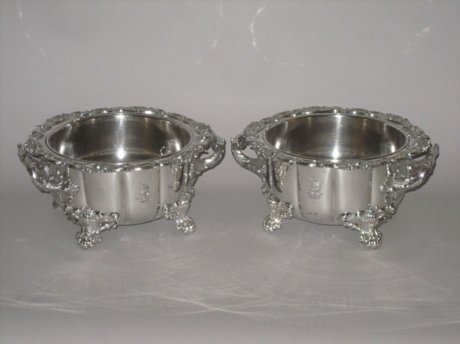 PAIR OLD SHEFFIELD PLATE SILVER SOUFLE DISHES, CIRCA 1825 - Click to enlarge and for full details.