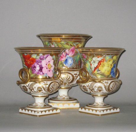 TRIO OF DERBY VASES, CIRCA 1815 - Click to enlarge and for full details.