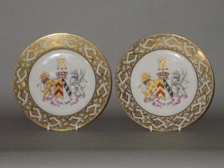 FINE PAIR CHAMBERLAIN'S WORCESTER PLATES, CIRCA 1807 - Click to enlarge and for full details.
