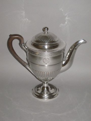 A LATE 18TH CENTURY OLD SHEFFIELD PLATE SILVER COFFEE POT, CIRCA 1780. - Click to enlarge and for full details.