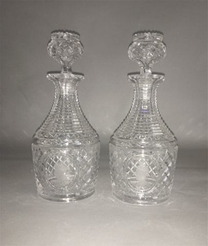 Pair of Commemorative Cut Glass Decanters. George V & Queen Mary Silver Jubilee 1935 - Click to enlarge and for full details.