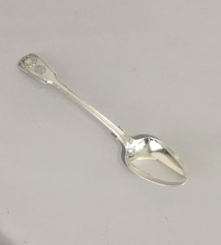 A GOOD HEAVY SILVER STUFFING SPOON. W.R. SOBEY, EXETER 1839 - Click to enlarge and for full details.