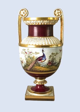 ​AN IMPRESSIVE LARGE FLIGHT BARR & BARR WORCESTER PORCELAIN “ETRUSCAN” VASE PAINTED BY GEORGE DAVIS, CIRCA 1815. - Click to enlarge and for full details.