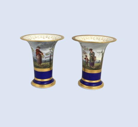 A FINE PAIR OF FLIGHT BARR & BARR WORCESTER PORCELAIN VASES, CIRCA 1820.  - Click to enlarge and for full details.
