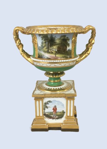 ​A FINE FLIGHT BARR & BARR WORCESTER VASE AND PEDESTAL, CIRCA 1815 - Click to enlarge and for full details.