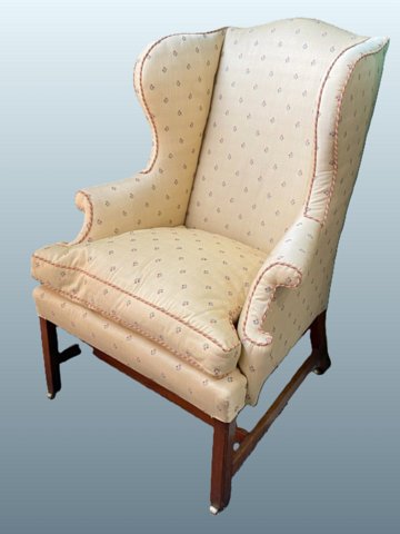 George III Mahogany Wing Chair - Click to enlarge and for full details.