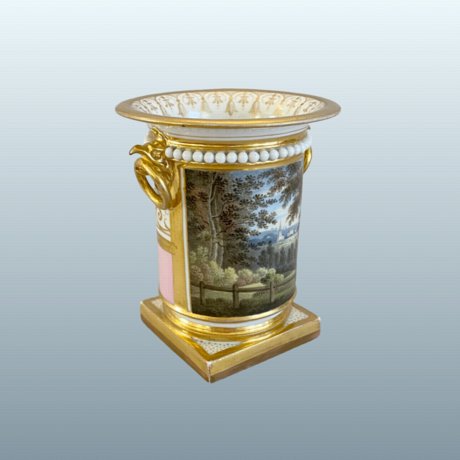 A FINE FLIGHT BARR & BARR WORCESTER PORCELAIN MINIATURE VASE, CIRCA 1815. - Click to enlarge and for full details.