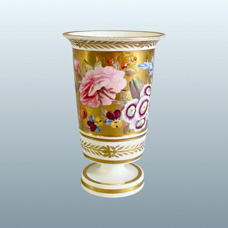 A FINE EARLY 19TH CENTURY COALPORT PORCELAIN SPILL VASE - Click to enlarge and for full details.