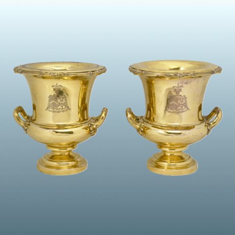 An Important Pair of Copper-gilt Wine Coolers Circa 1830 - Click to enlarge and for full details.