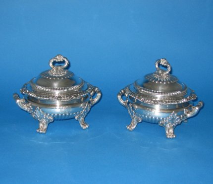 A magnificent pair of  Old Sheffiel Sauce Tureens - Click to enlarge and for full details.