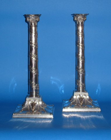 Pair George III Old Sheffield Candlesticks - Click to enlarge and for full details.